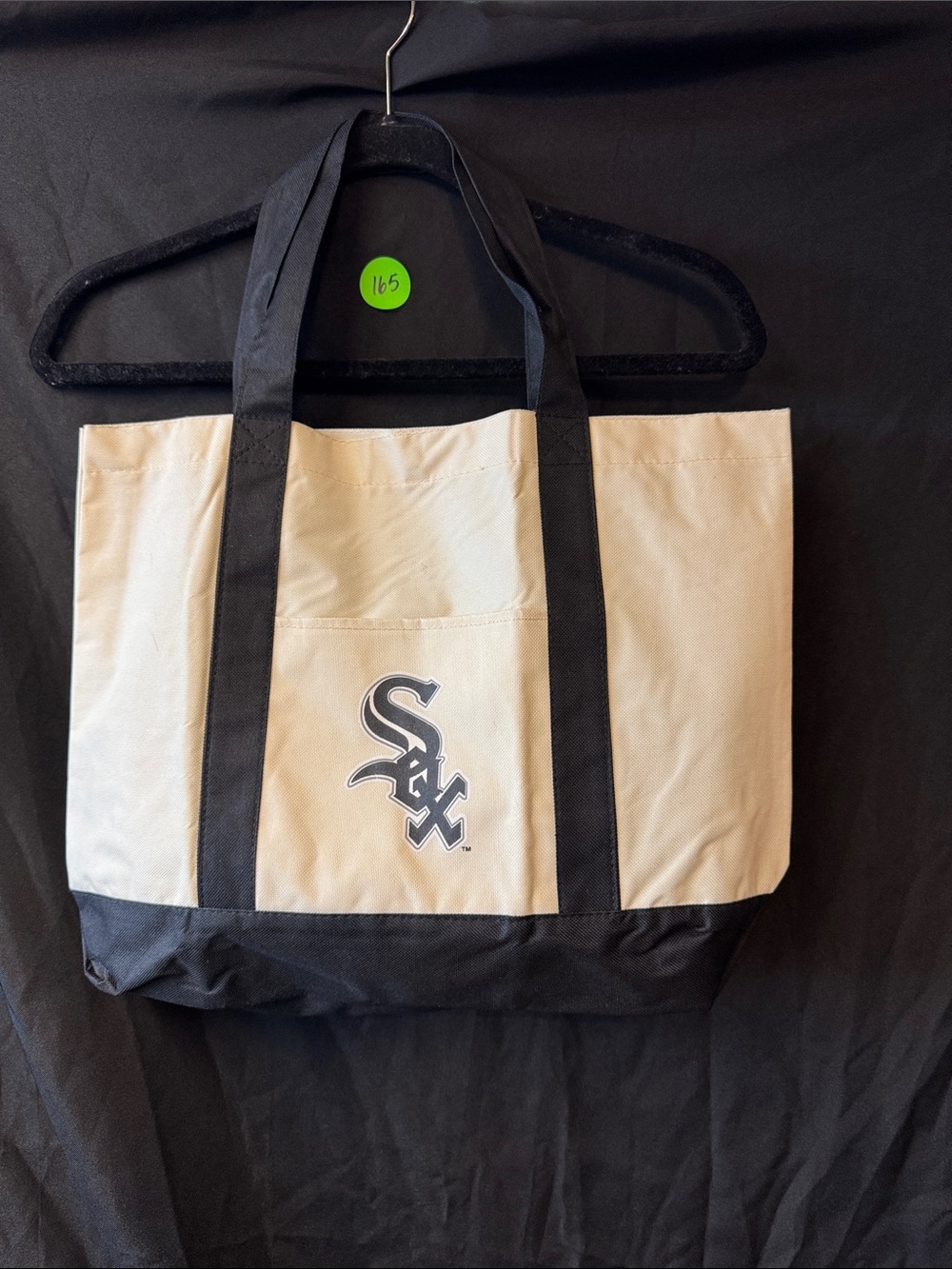 Chicago White Sox Canvas Tote Bag in Cream and Black
